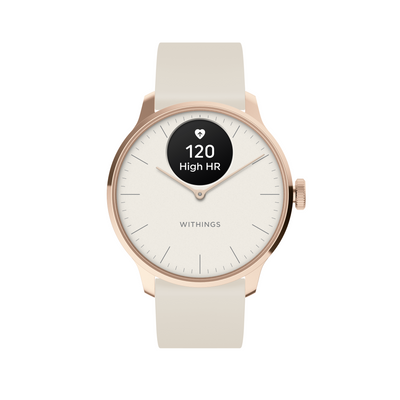 Withings ScanWatch Light Health Hybrid Smart Watch 37mm Rose Gold White