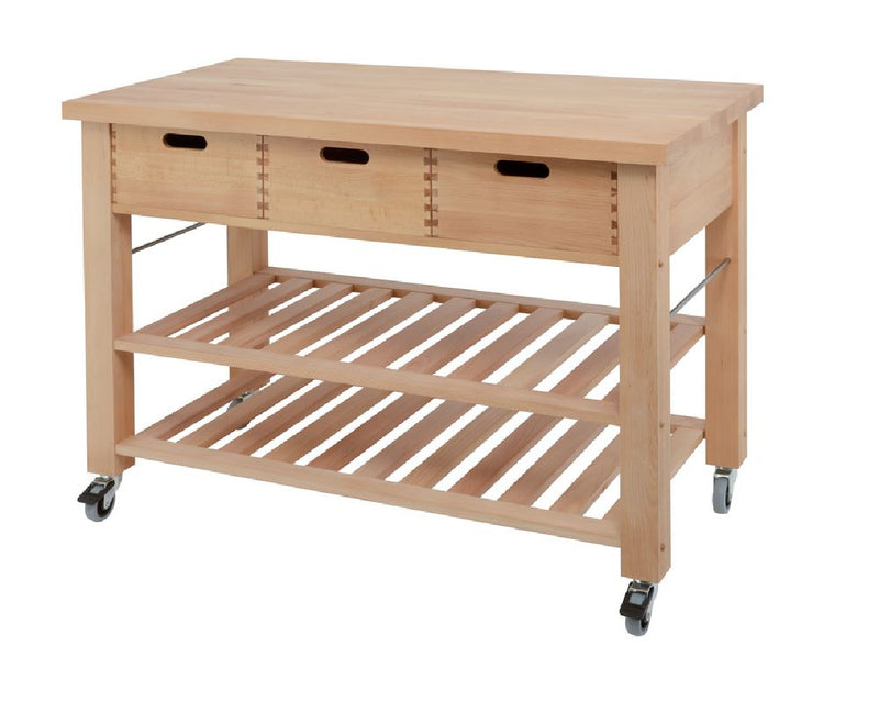 Eddingtons Lambourn Contemporary Three Drawer Wooden Trolley 120cm (Deliv. up to 28-day)