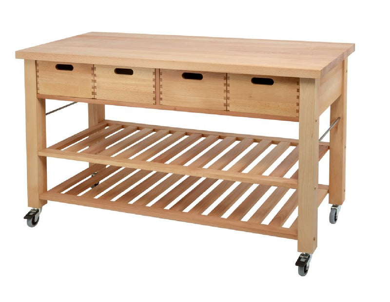 Eddingtons Lambourn Contemporary Four Drawer Wooden Trolley 150cm (Deliv. up to 28-day)