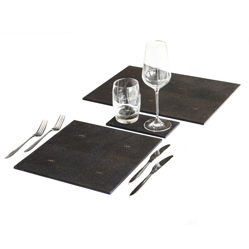 Posh Trading Company Placemat in Faux Shagreen Chocolate