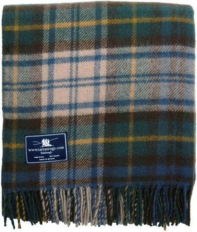 Tweedmill Jura Pure Natural Wool Travel Rug 150 x 183cm (Antique Dress Gordon Blue)