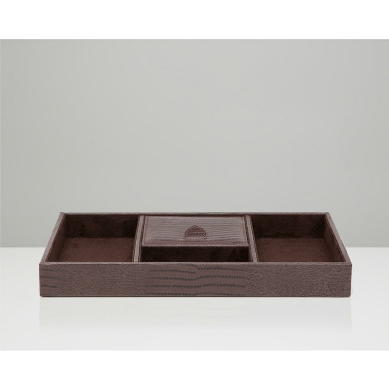 WOLF 305106 Blake Valet Tray Brown Pebble Leather
