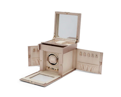 WOLF Palermo 213716 - Single Watch Winder with Cover and Storage (Rose Gold)