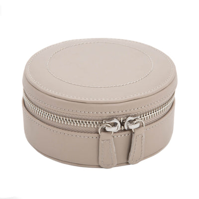 WOLF 392321 Sophia Round Mini Travel Zip Jewellery Case Mink