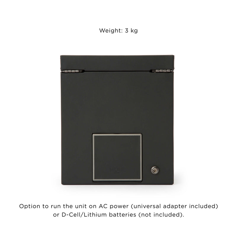 WOLF Axis 469203 - Single Watch Winder with Storage Powder Coat (Black) Weights