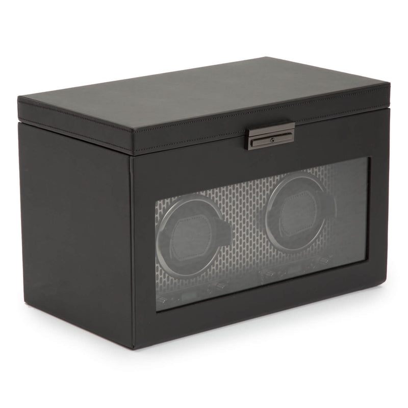 WOLF Axis 469303 - Double Watch Winder with Storage Powder Coat (Black)