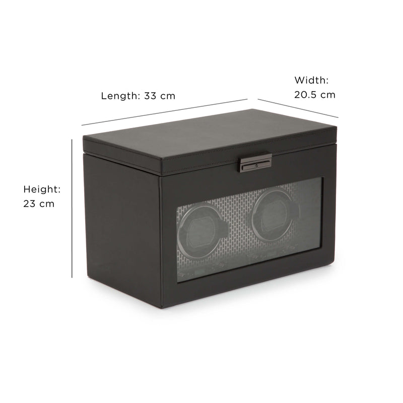 WOLF Axis 469303 - Double Watch Winder with Storage Powder Coat (Black)