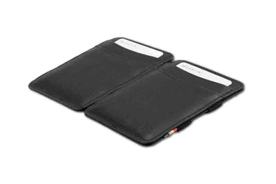 Front and back view of the Urban Magic Wallet in Black. 