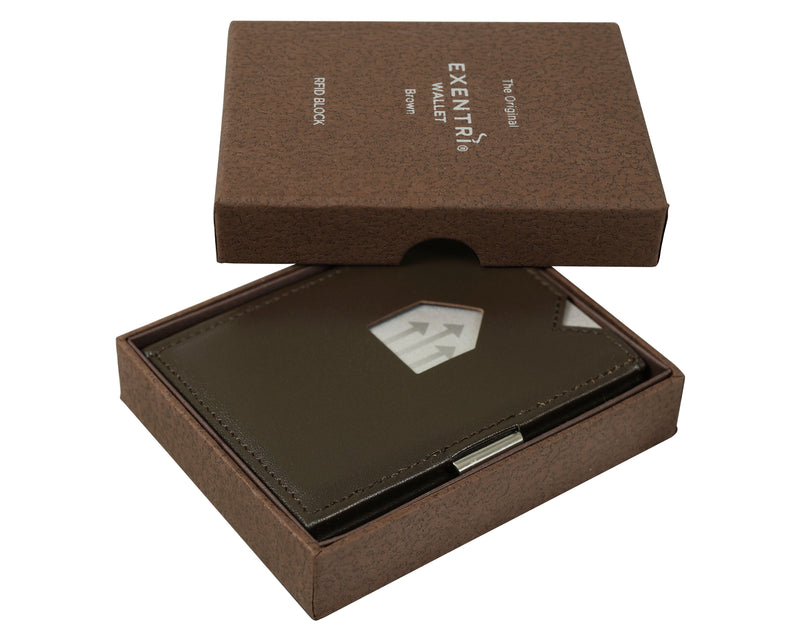 Exentri Tri-Fold Wallet - Brown