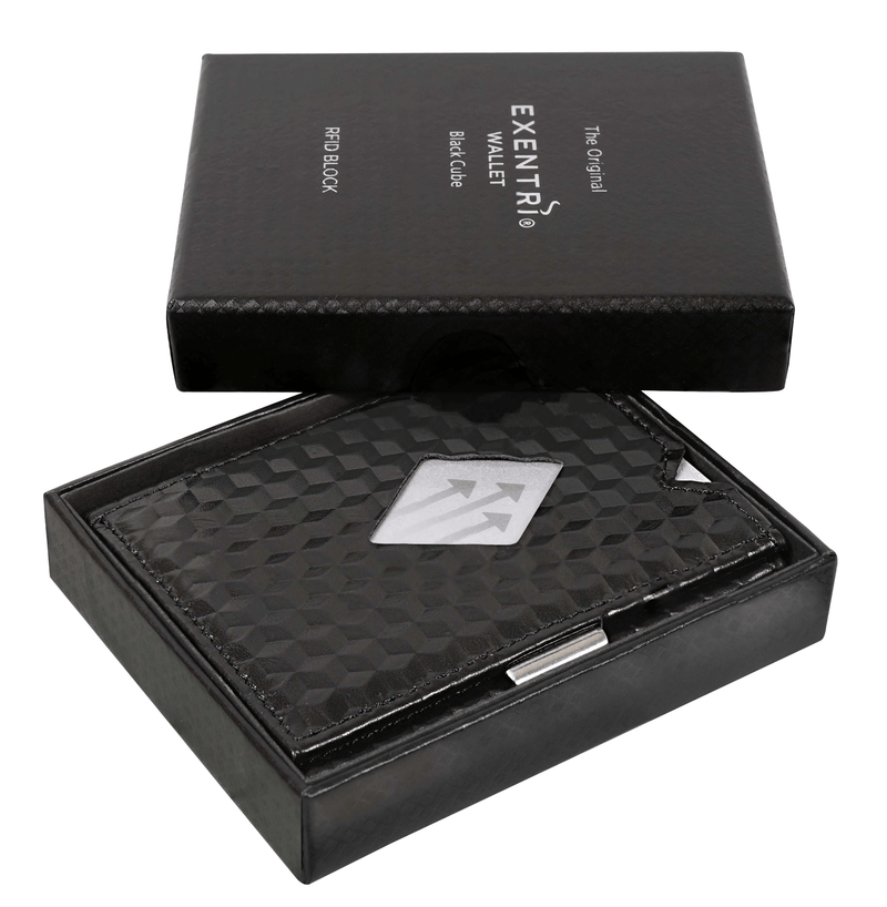 Exentri Tri-Fold Wallet - Black Cube