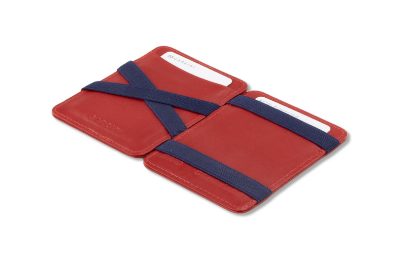 Open view of the Urban  Magic Wallet in Red-Blue.