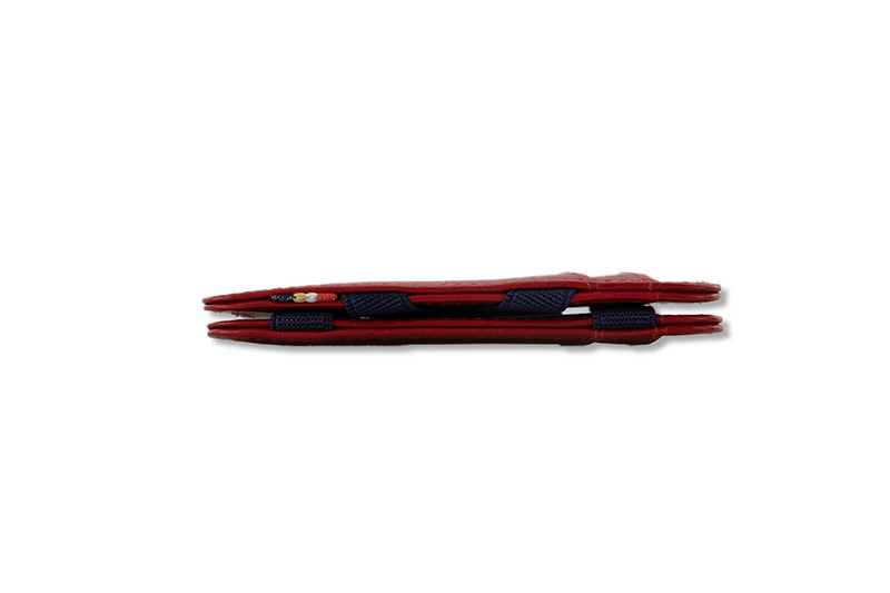 Side view of the Urban  Magic Wallet in Red-Blue.