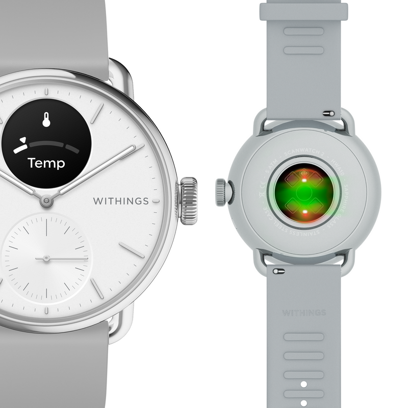 Withings ScanWatch 2 Heart Health Hybrid Smart Watch 38mm White