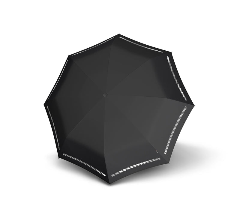 Knirps T.200 Medium Duomatic Folding Umbrella - Reflective Black
