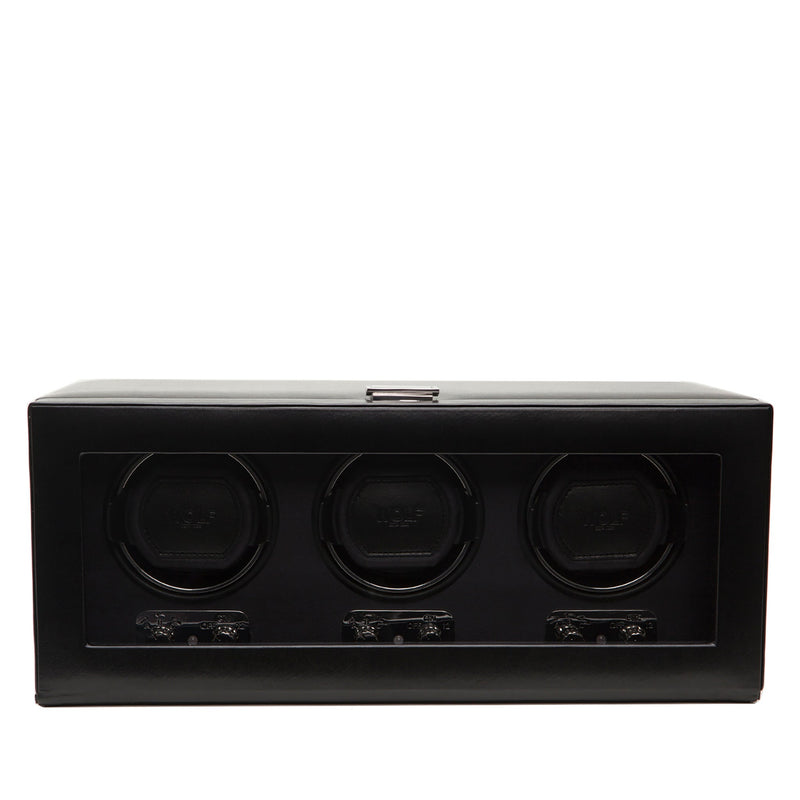 WOLF Heritage 270202 - Triple Watch Winder with Cover (Black)