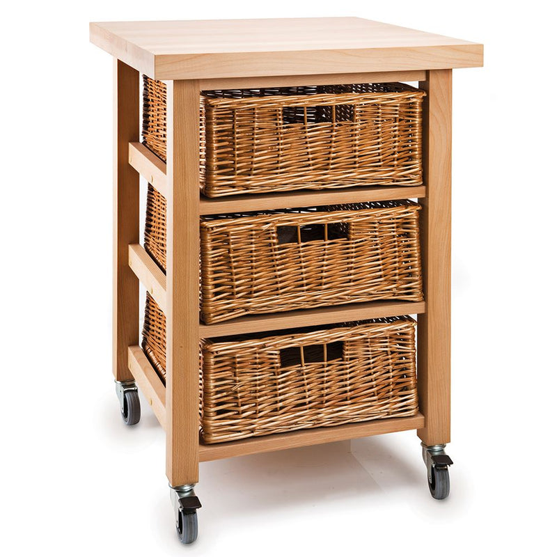 Eddingtons Lambourn Wooden Trolley and Vegetable Store with Three Baskets 60cm (Deliv. up to 28-day)