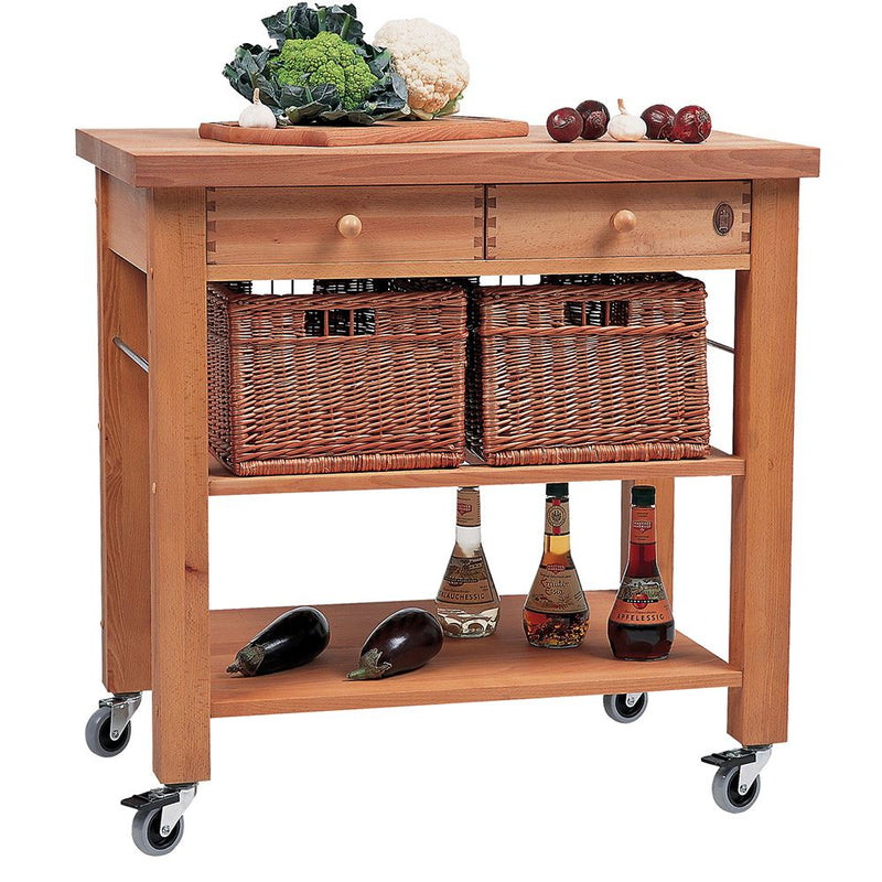 Eddingtons Lambourn Two Drawer Wooden Trolley with Two Baskets 90cm (Deliv. up to 28-day)