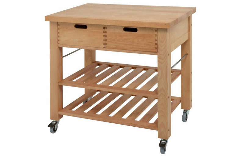 Eddingtons Lambourn Contemporary Two Drawer Wooden Trolley 90cm (Deliv. up to 28-day)