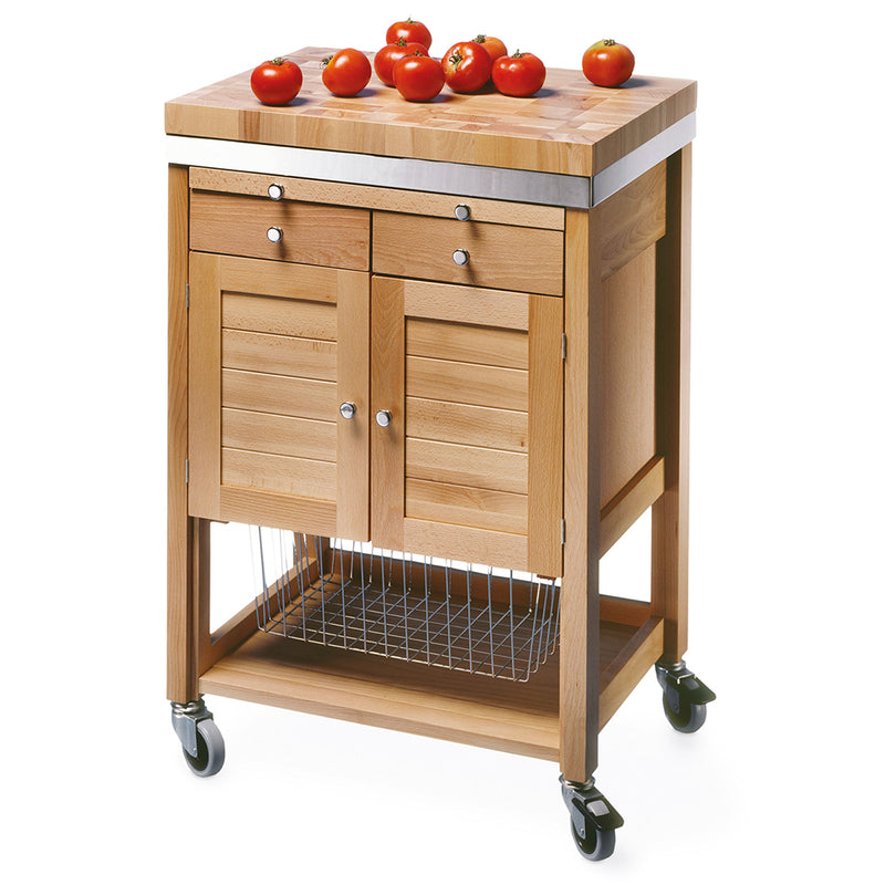 Eddingtons Pewsey Wooden and Stainless Steel Trolley 60cm (Deliv. up to 28-day)