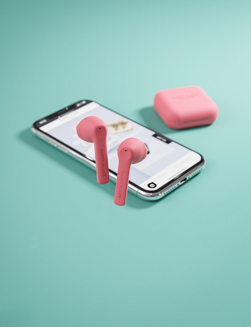 Happy Plugs Air 1 Go True Wireless Headphones (Peach)