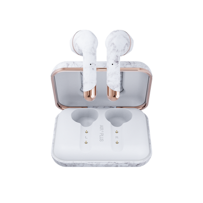 Happy Plugs Air 1 Plus True Wireless Earbuds (White Marble)