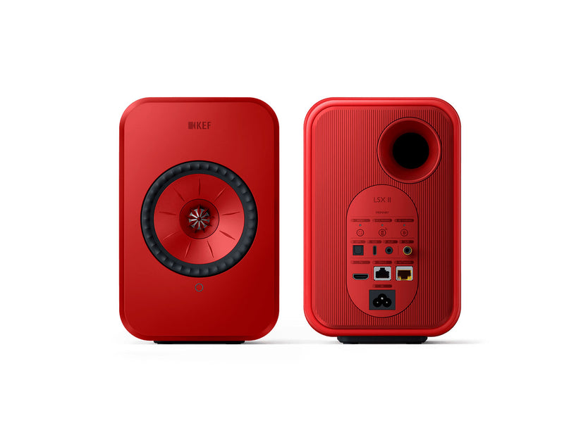 KEF LSX II Wireless HiFi Speakers Lava Red