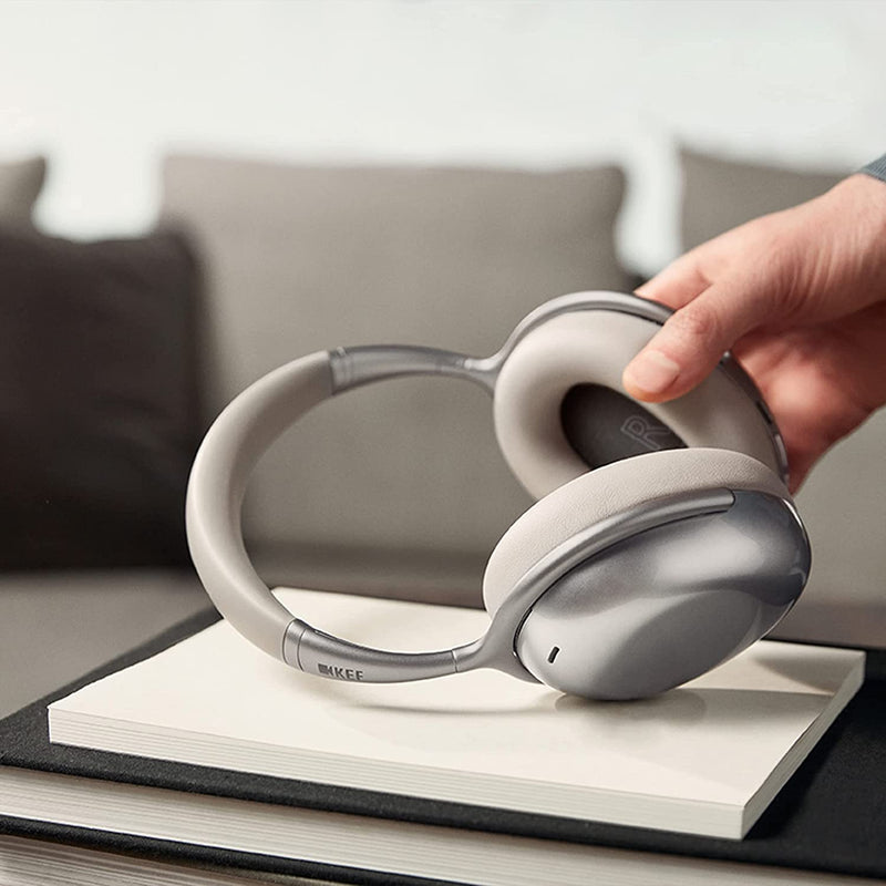 KEF Mu7 Noise Cancelling Wireless Headphones Silver Grey