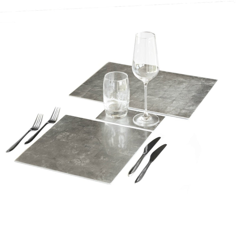 Posh Trading Company Placemat Silver Leaf in Silver