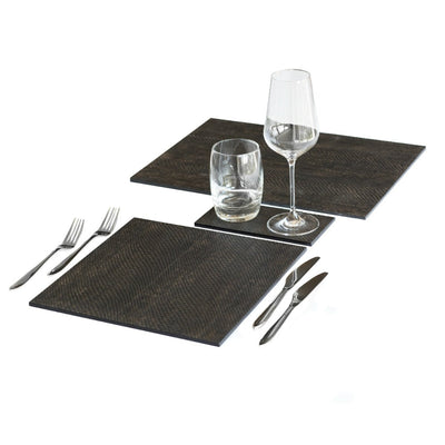 Posh Trading Company Placemat in Faux Boa Charcoal