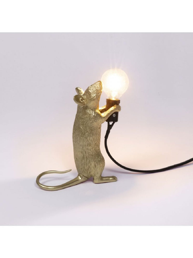 Seletti Mouse Lamp Step Standing (Gold)