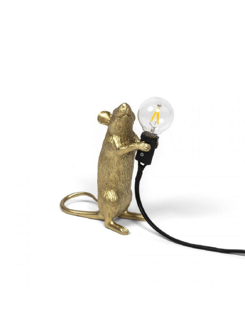 Seletti Mouse Lamp Step Standing (Gold)