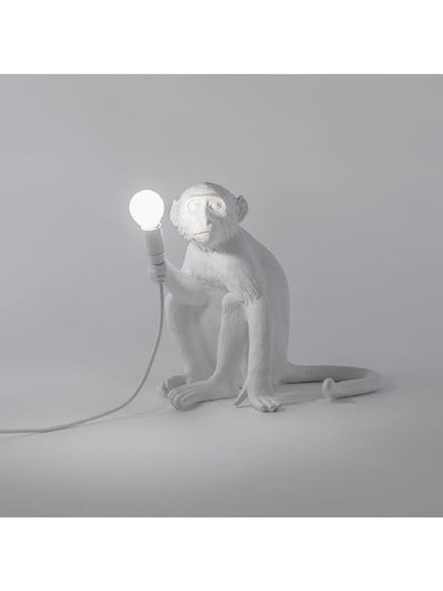 Seletti Monkey Lamp Sitting (White)