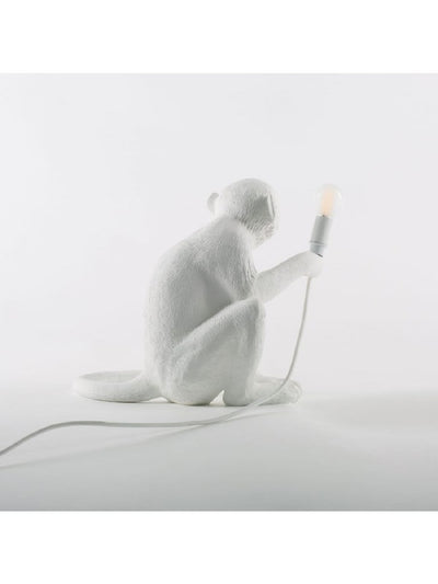 Seletti Monkey Lamp Sitting (White)