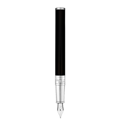 S.T. Dupont D-Initial Fountain Pen - Black/Chrome