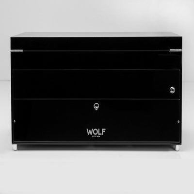 WOLF Savoy 454770 - Triple Watch Winder with Storage (Black)