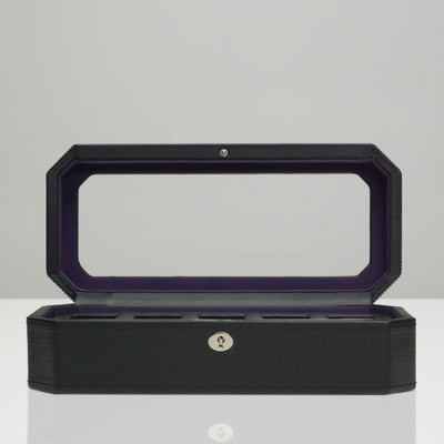 WOLF 458303 Windsor 5pc Watch Box Black & Purple