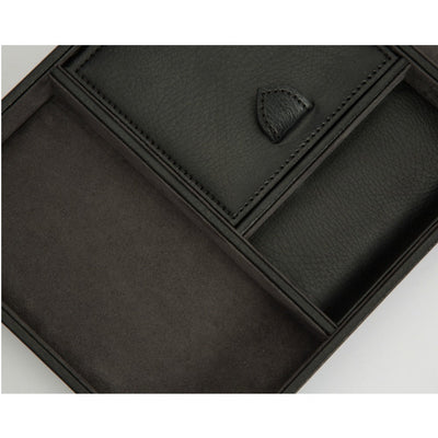 WOLF 305102 Blake Valet Tray Black/Grey Pebble Leather