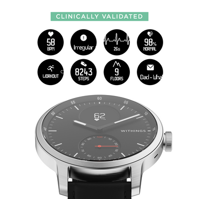 Withings ScanWatch Hybrid Smartwatch with ECG, Heart Rate and Oximeter 42mm (White)