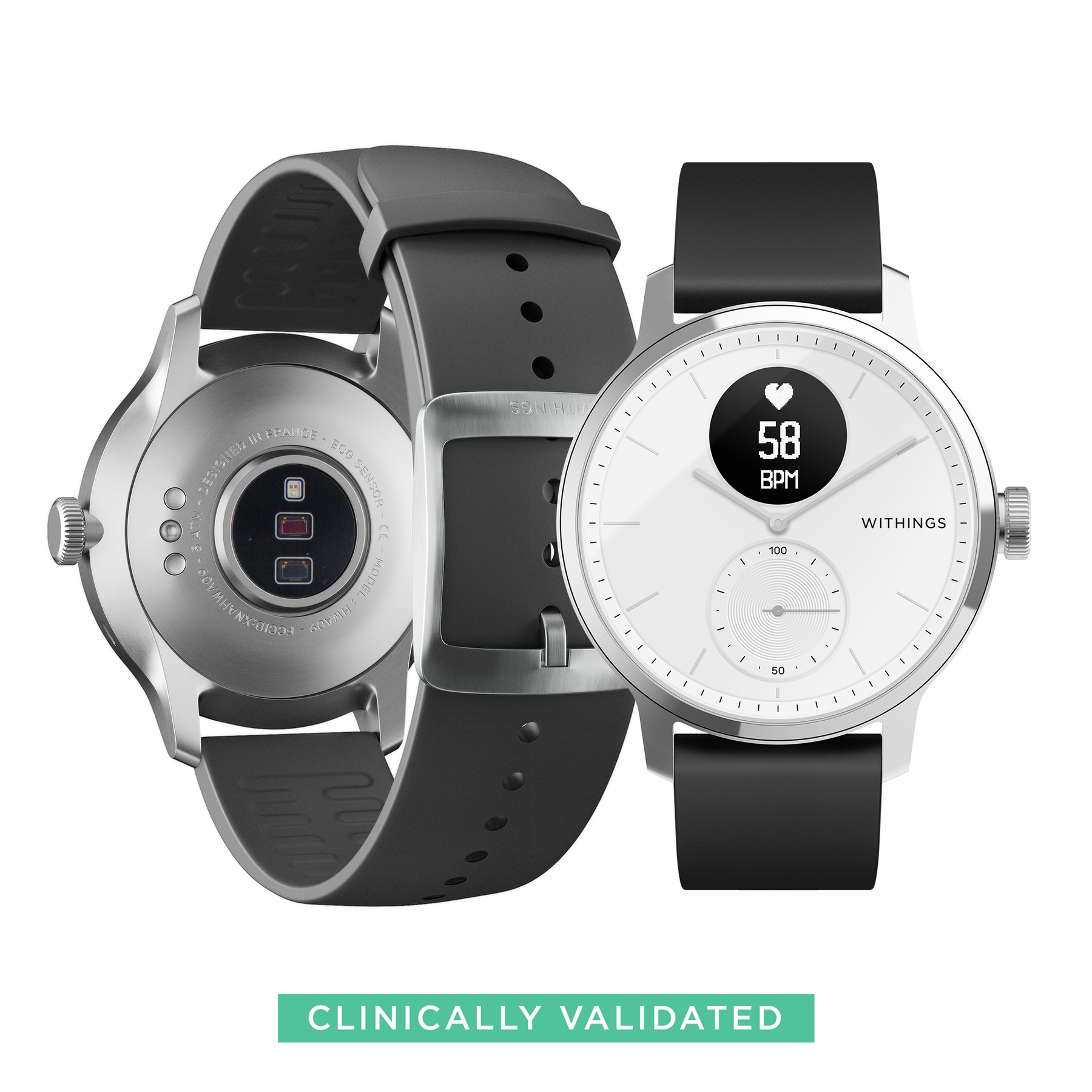 Withings ScanWatch 2 - Hybrid Smartwatch With ECG (38mm) White