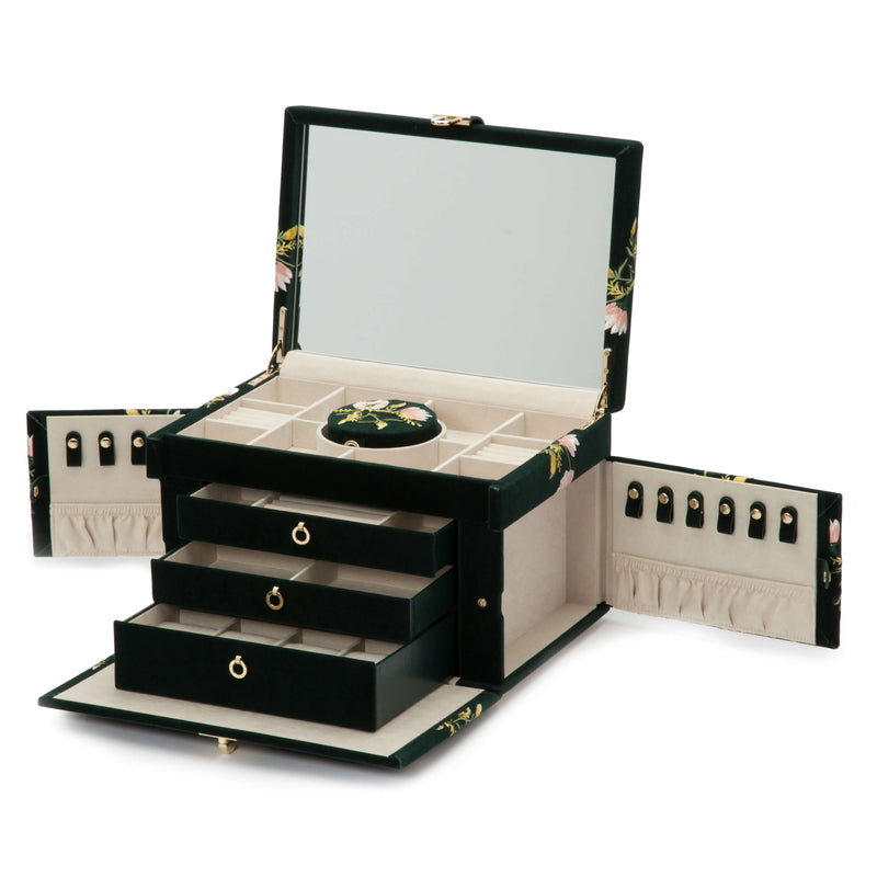 WOLF 393012 Zoe Large Jewellery Case Forest Green