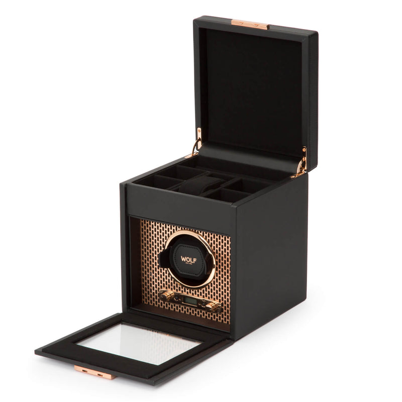 WOLF Axis 469216 - Single Watch Winder with Storage (Copper)