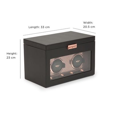 WOLF Axis 469316 - Double Watch Winder with Storage (Copper)