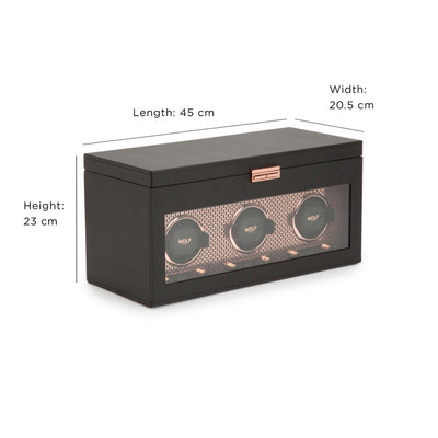 WOLF Axis 469416 - Triple Watch Winder with Storage (Copper)