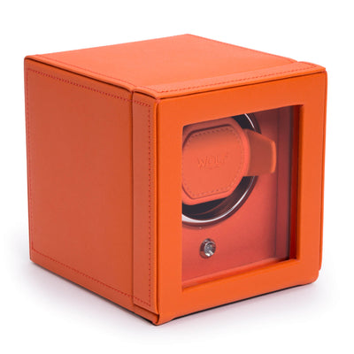 WOLF Cub 461139 - Single Watch Winder with Cover (Orange)