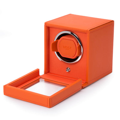 WOLF Cub 461139 - Single Watch Winder with Cover (Orange)