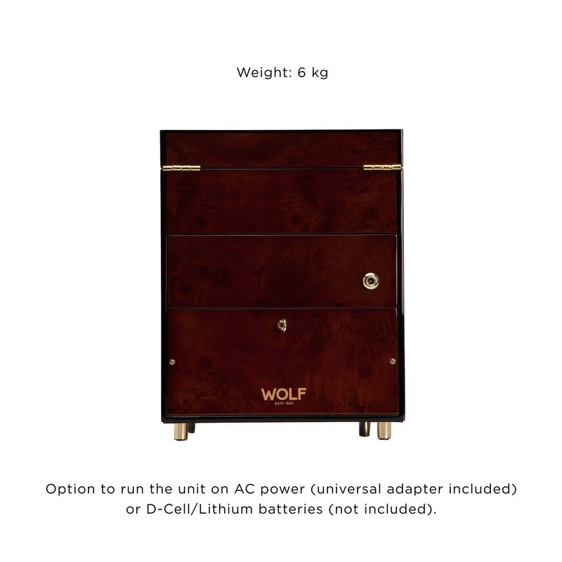WOLF Savoy 454510 - Single Watch Winder with Storage (Burl)