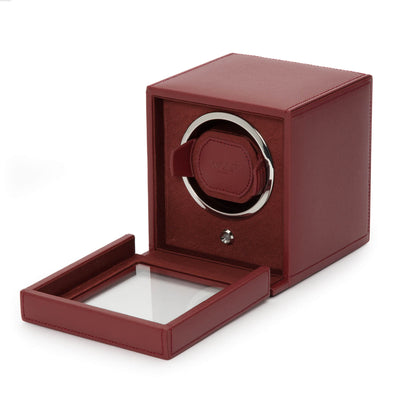 WOLF Cub 461126 - Single Watch Winder with Cover (Bordeaux)