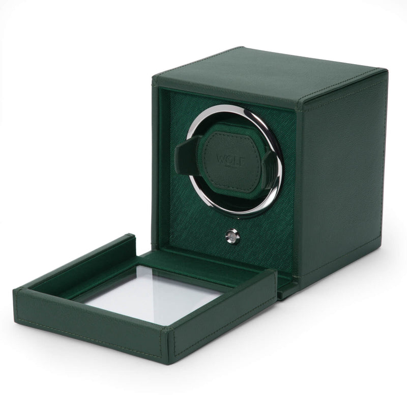 WOLF Cub 461141 - Single Watch Winder with Cover (Green)