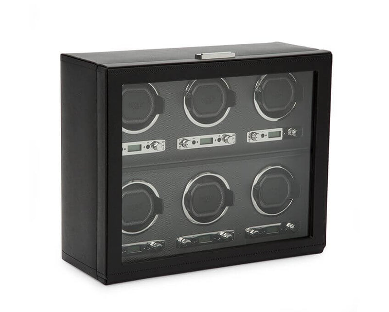 WOLF Viceroy 456802 - 6 Piece Watch Winder Module 2.7 with Cover (Black)