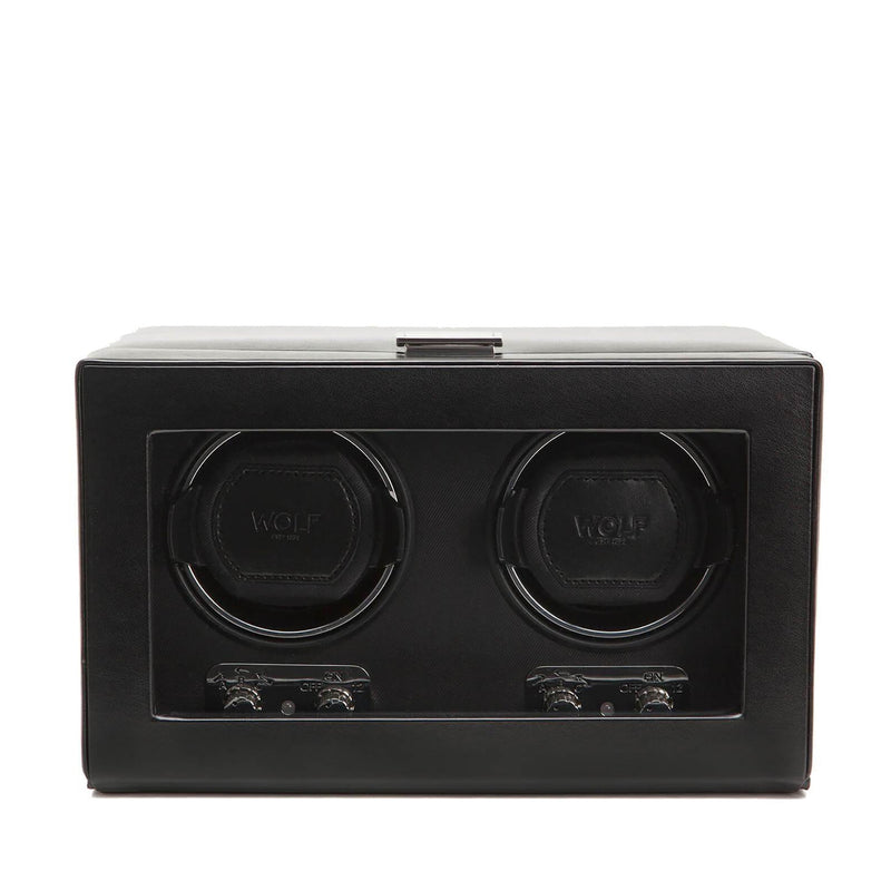 WOLF Heritage 270102 - Double Watch Winder with Cover (Black)